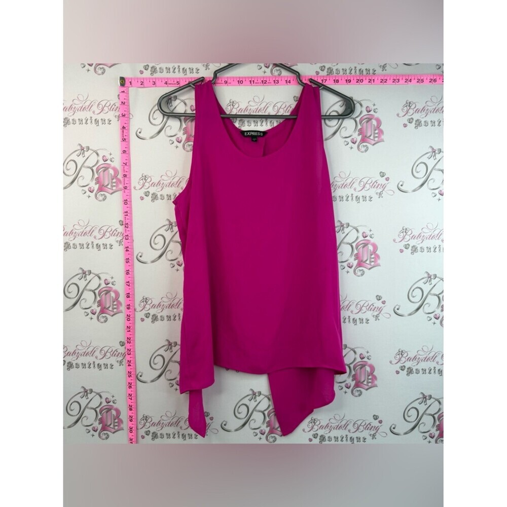 Express tank top, pink flowy Fuchsia Sleeveless Asymmetrical Blouse